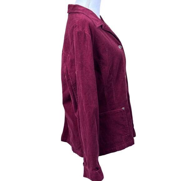 Vintage Sag Harbor cranberry corduroy pantsuit, 90s minimalist, fall capsule - Picture 2 of 11